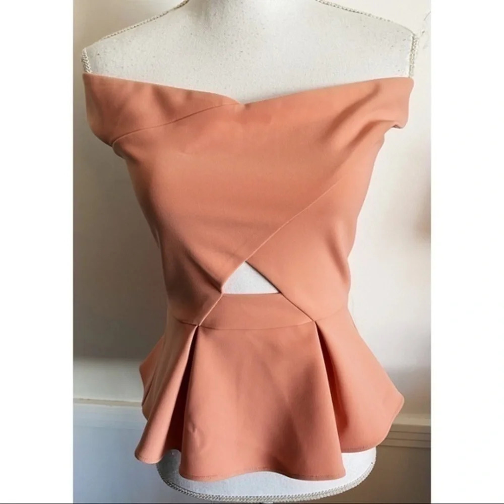 Parker • Coral Peach Orange Davina Off The Shoulder Cutout Tank Top